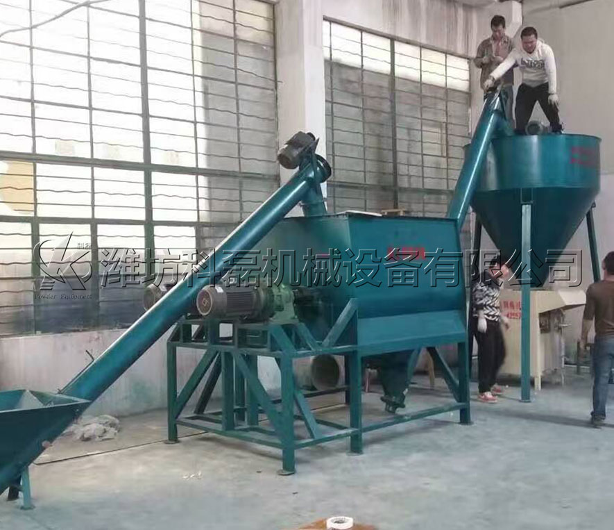 山東東(dong)營客戶膩子(zǐ)粉生産線實(shí)拍 第1張